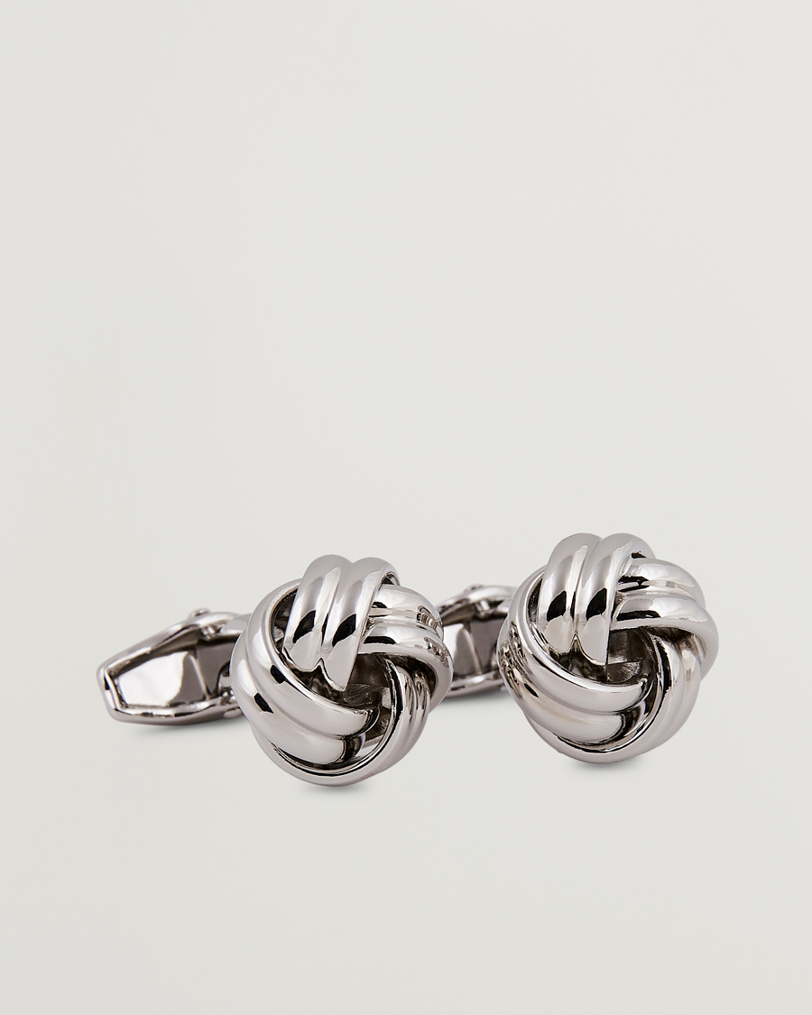 Hombres | Gemelos | Amanda Christensen | Knot Cufflink & Shirt Studs Set Silver
