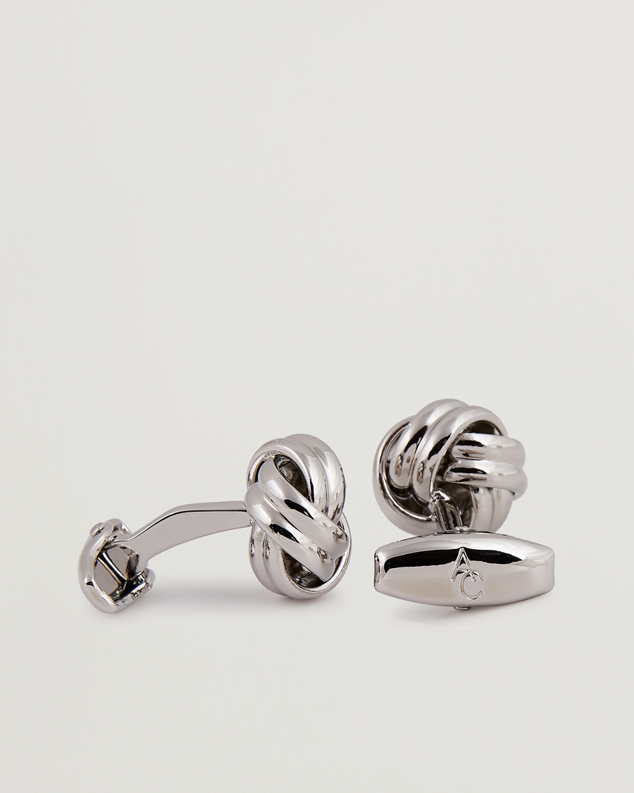 Hombres | Gemelos | Amanda Christensen | Knot Cufflink & Shirt Studs Set Silver