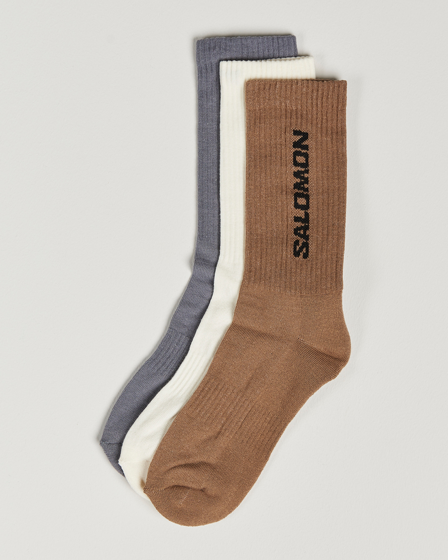 Hombres | Ropa interior y calcetines | Salomon | Everyday Crew 3-Pack Socks Grey/White/Beige