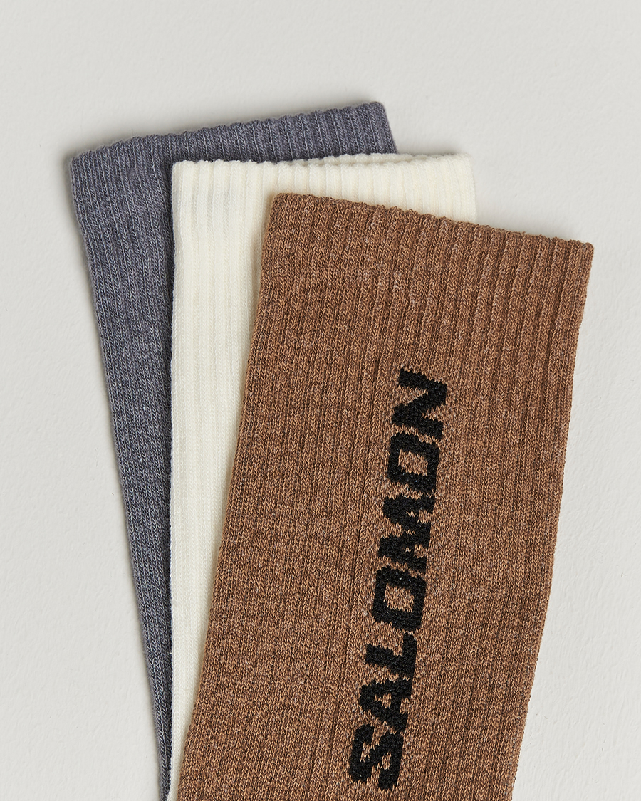Hombres | Ropa interior y calcetines | Salomon | Everyday Crew 3-Pack Socks Grey/White/Beige