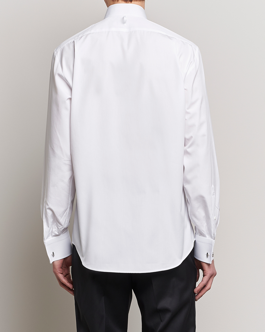 Hombres | Camisas | Stenströms | Fitted Body Stand Up Collar Evening Shirt White