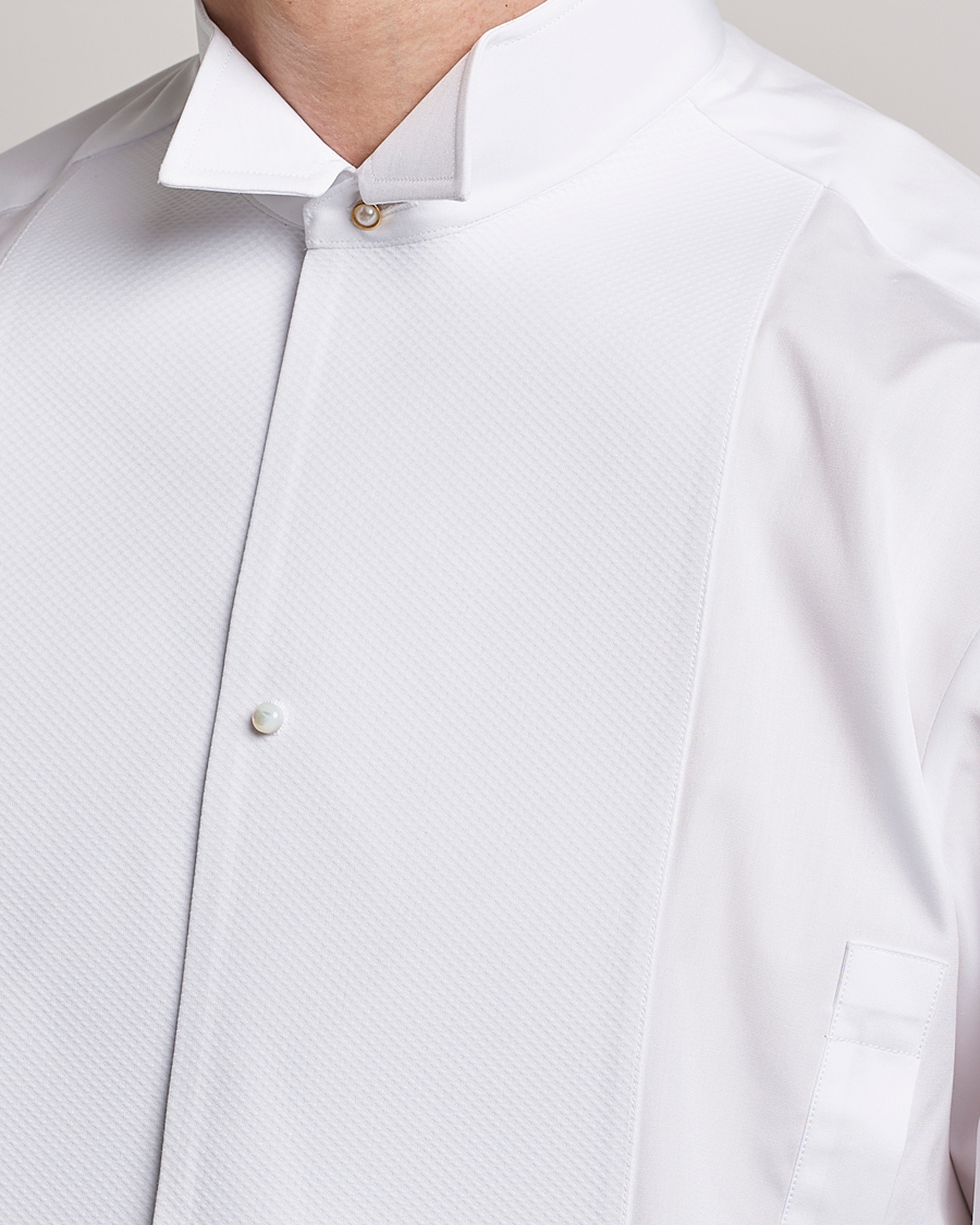 Hombres | Camisas | Stenströms | Fitted Body Stand Up Collar Evening Shirt White