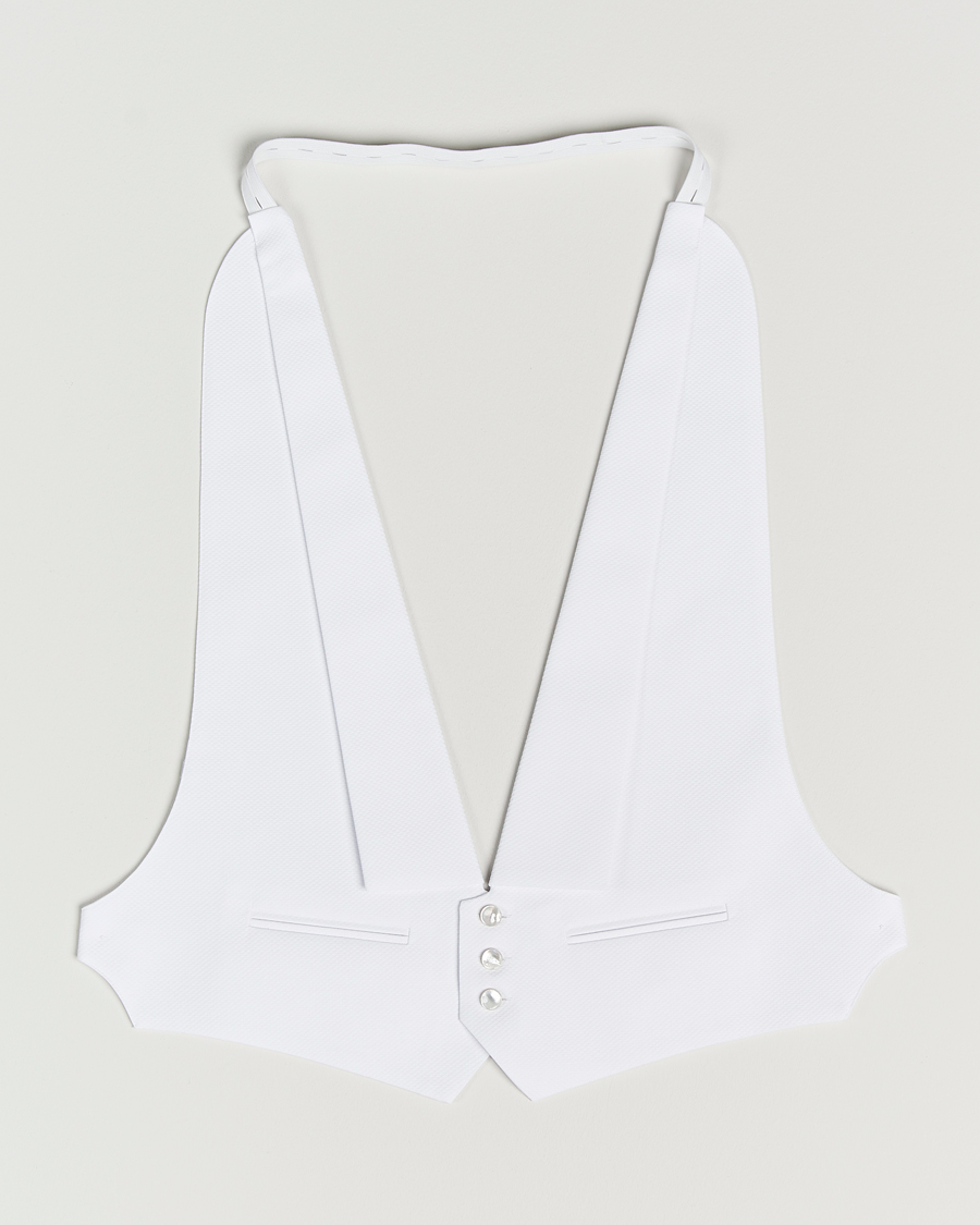 Hombres | Camisas | Stenströms | Extra Long Evening Waistcoat White