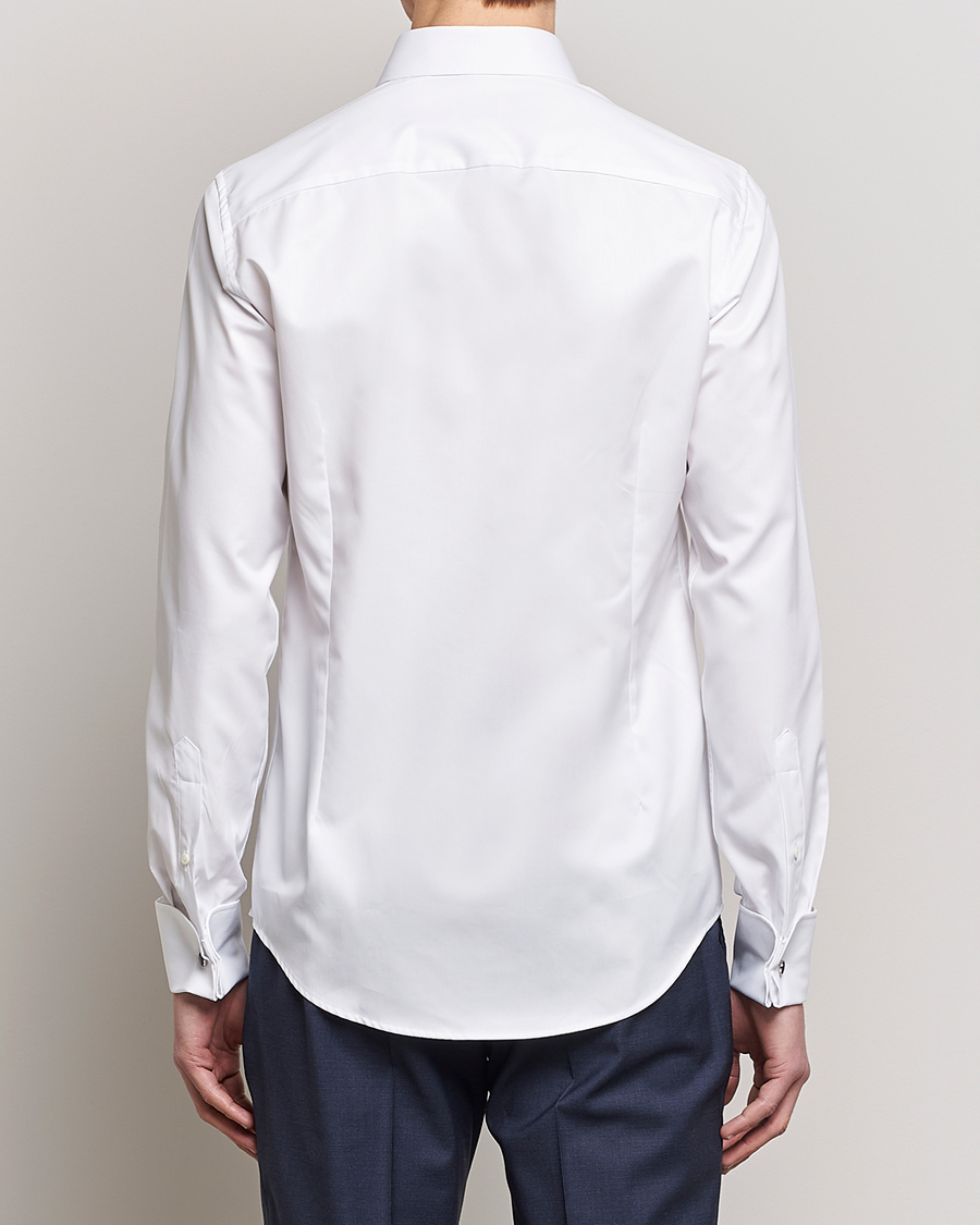 Hombres | Camisas | Stenströms | Superslim Double Cuff Cotton Shirt White