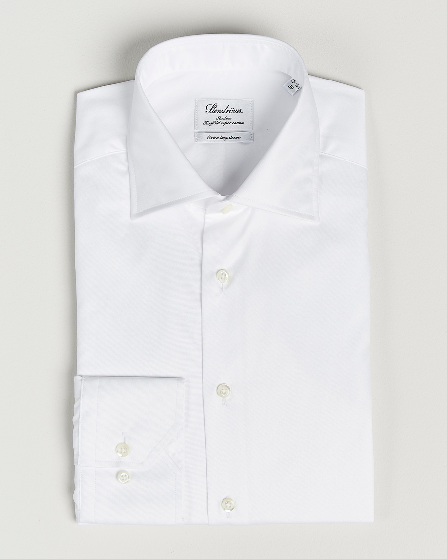 Hombres | Camisas | Stenströms | Slimline X-Long Sleeve Shirt White
