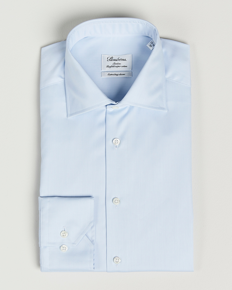 Hombres | Camisas | Stenströms | Slimline X-Long Sleeve Shirt Light Blue