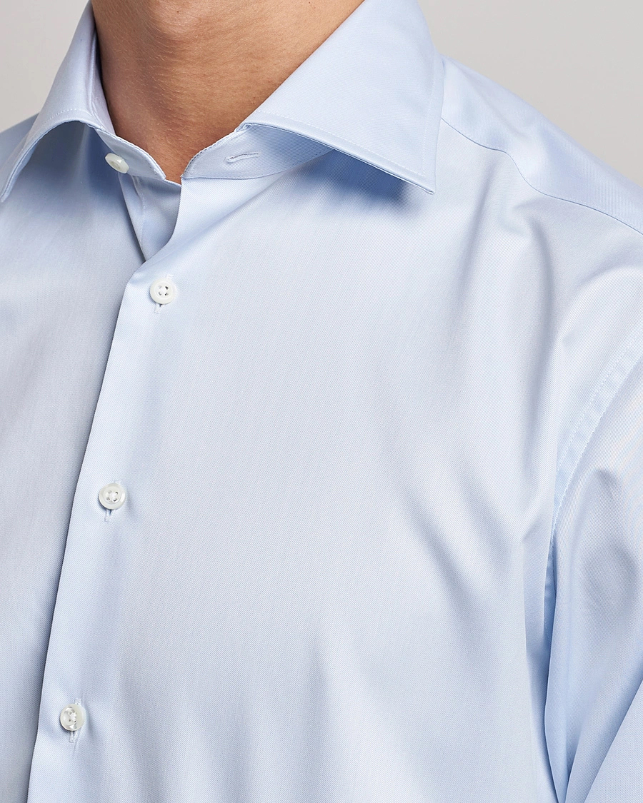 Hombres | Camisas de vestir | Stenströms | Fitted Body X-Long Sleeve Shirt Light Blue