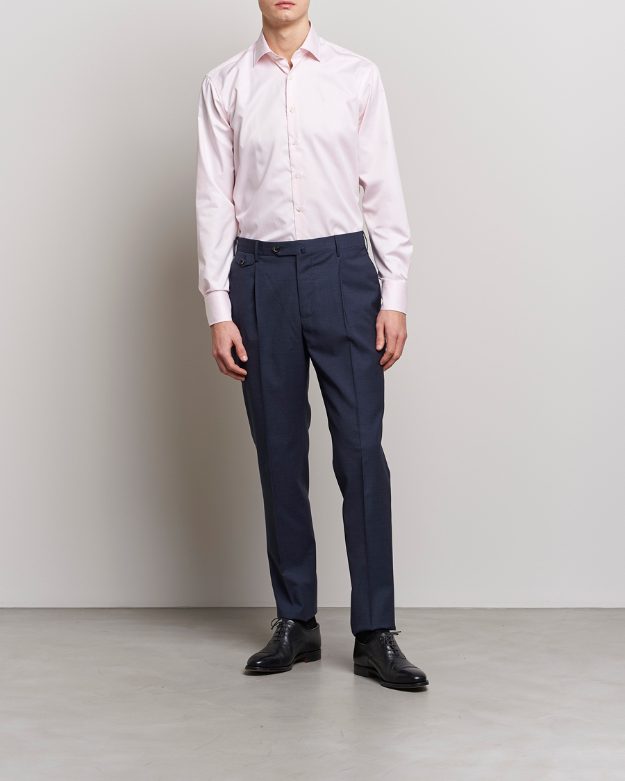Hombres | Formal | Stenströms | Fitted Body Cut Away Shirt Pink