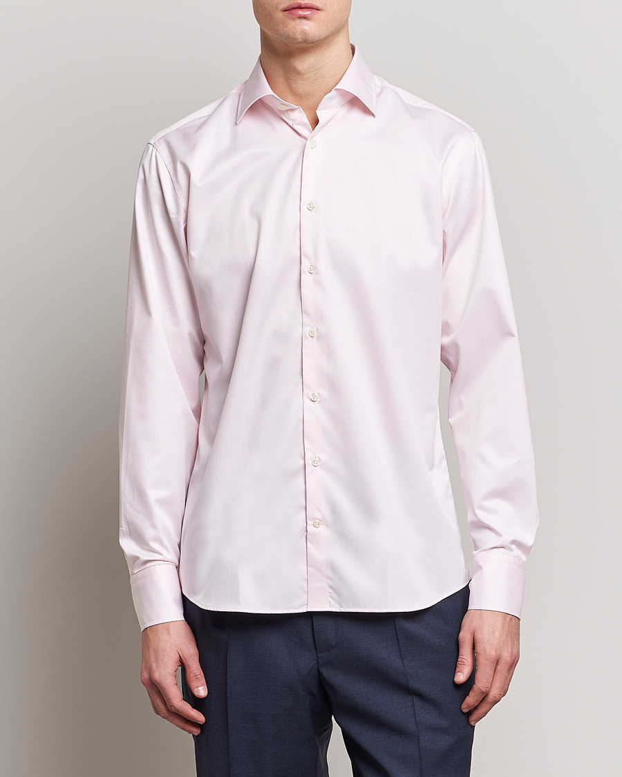 Hombres | Camisas | Stenströms | Fitted Body Cut Away Shirt Pink