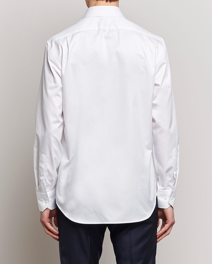 Hombres | Camisas | Stenströms | Fitted Body Kent Collar Shirt White