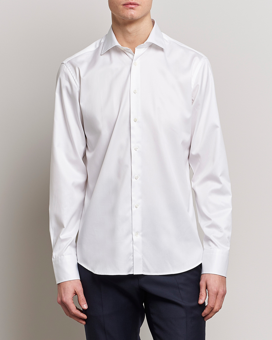 Hombres | Camisas | Stenströms | Slimline Twofold Stretch Shirt White