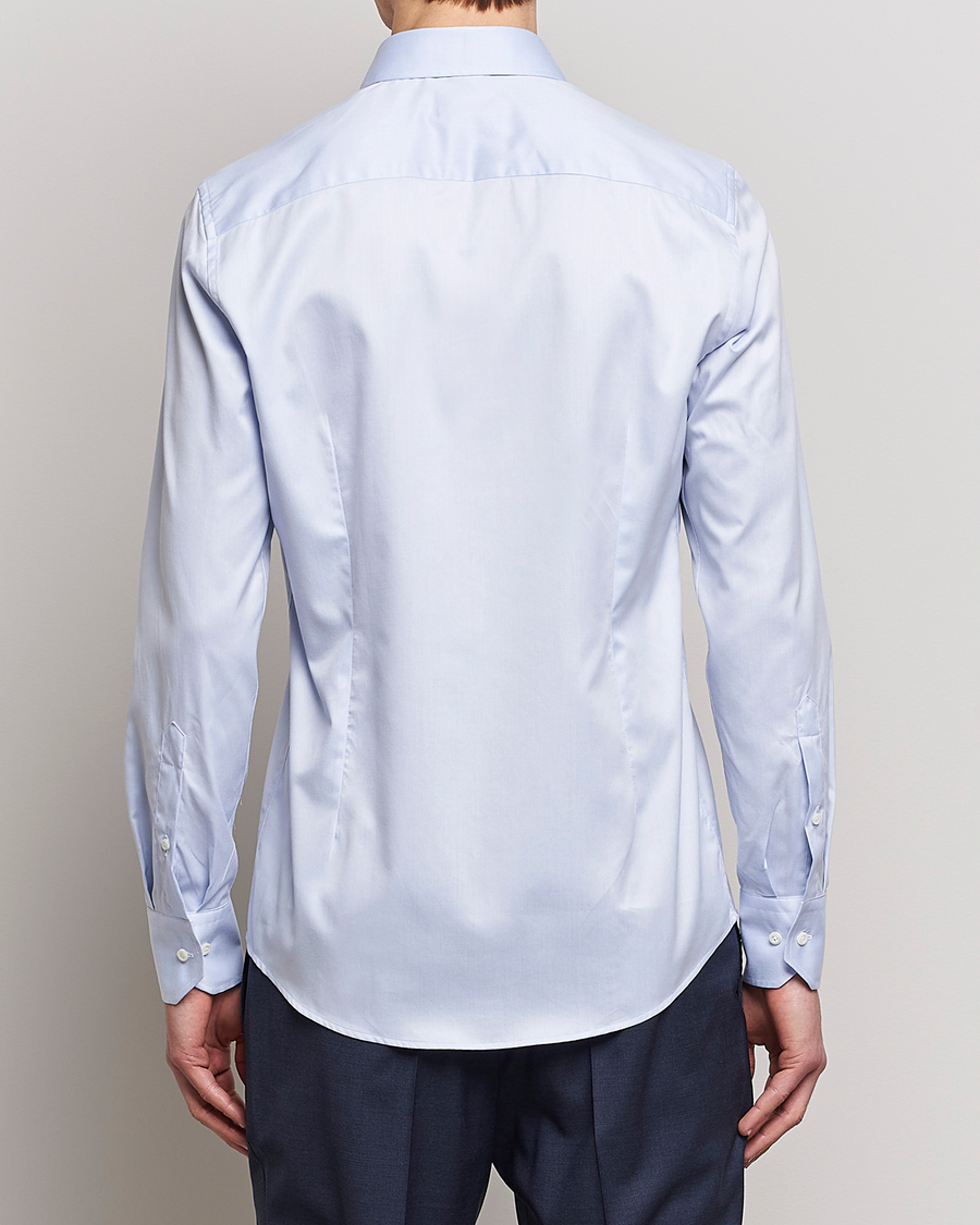 Hombres | Camisas | Stenströms | Slimline Twofold Stretch Shirt Light Blue