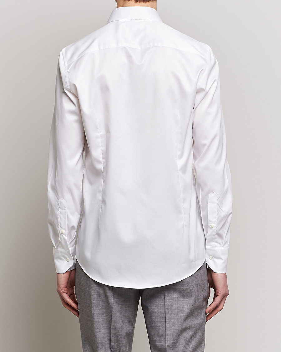 Hombres | Camisas | Stenströms | Fitted Body Twofold Stretch Shirt White