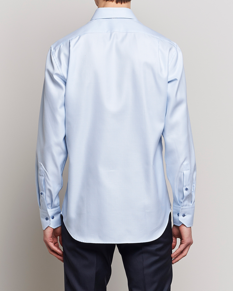 Hombres | Camisas | Stenströms | Fitted Body Contrast Shirt Light Blue