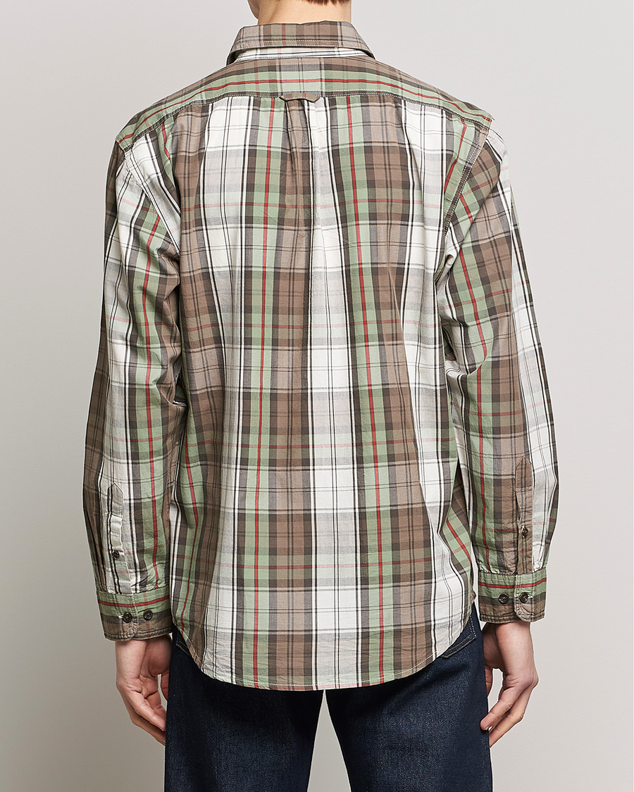 Hombres | Camisas | Filson | Washed Feather Cloth Shirt Sage/Olive Plaid
