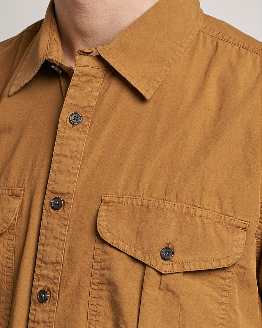 Hombres | Camisas | Filson | Washed Feather Cloth Short Sleeve Shirt Gold Ochre
