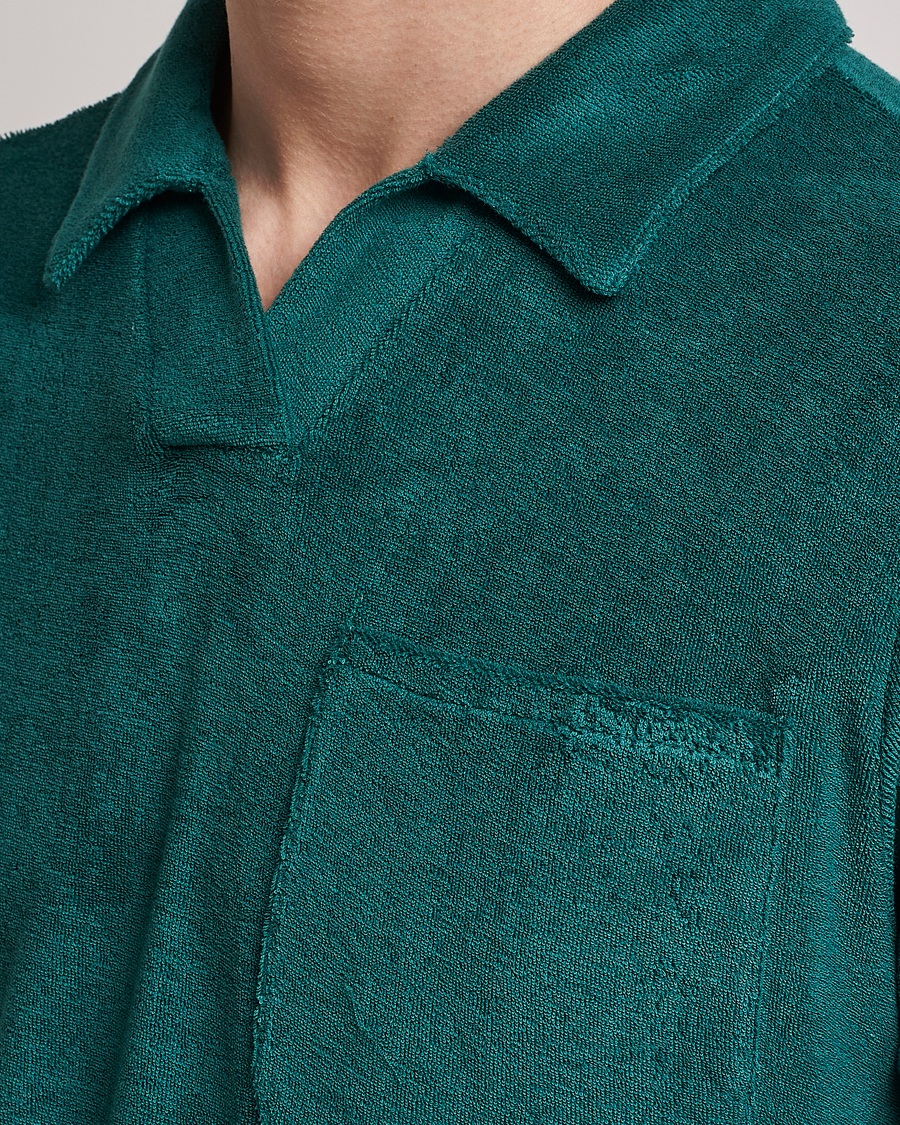 Hombres | Polos | The Resort Co | Terry Polo Shirt Emerald Green
