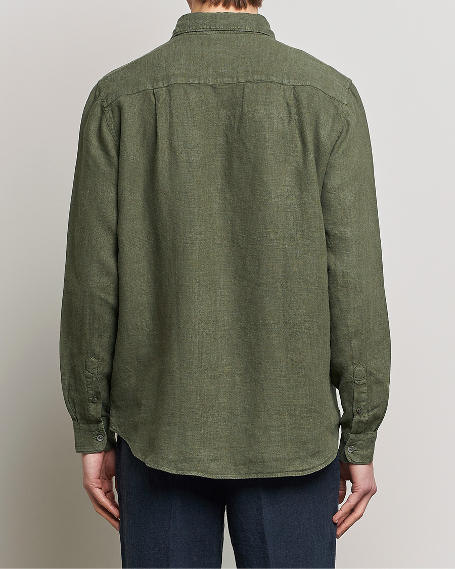 Hombres | Camisas | A Day's March | Abu Linen Shirt Seaweed