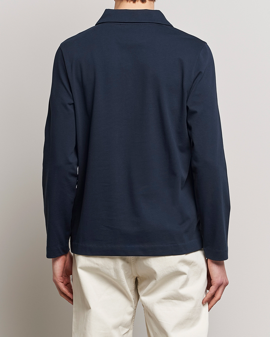 Hombres | Jerséis y prendas de punto | A Day's March | Branford Long Sleeve Jersey Polo Navy