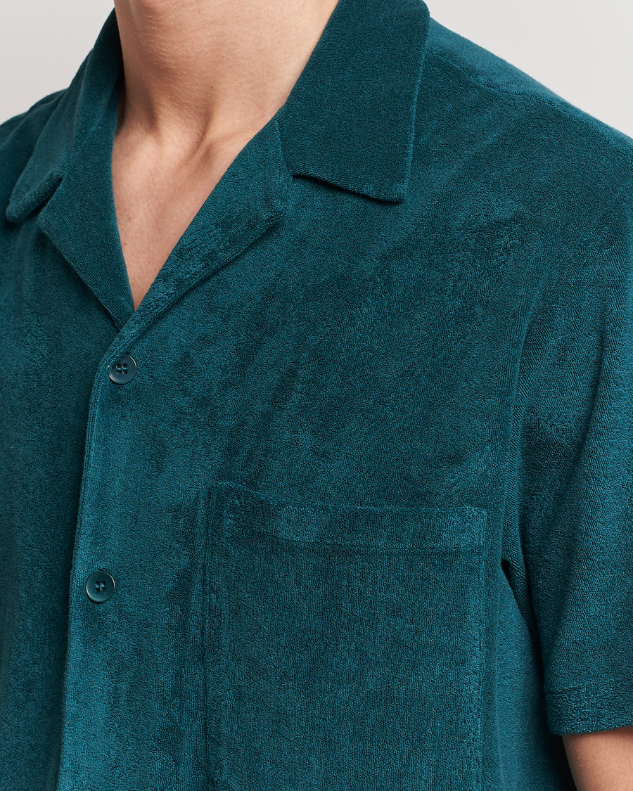 Hombres | Camisas | A Day's March | Yamu Short Sleeve Terry Shirt Teal