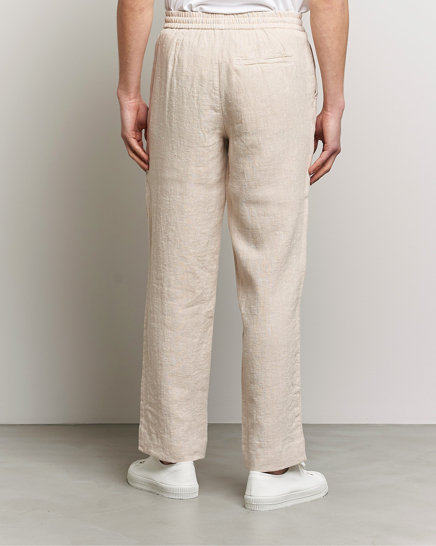 Hombres | Pantalones | A Day's March | Tamait Drawstring Linen Trousers Oyster