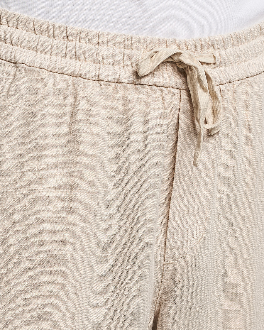 Hombres | Pantalones | A Day's March | Tamait Drawstring Linen Trousers Oyster