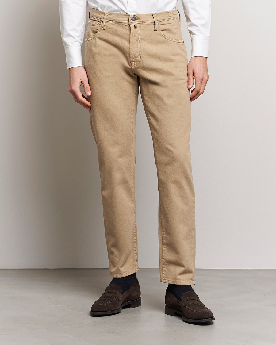 Hombres | Pantalones | Incotex | Cotton Stretch 5-Pocket Pants Beige