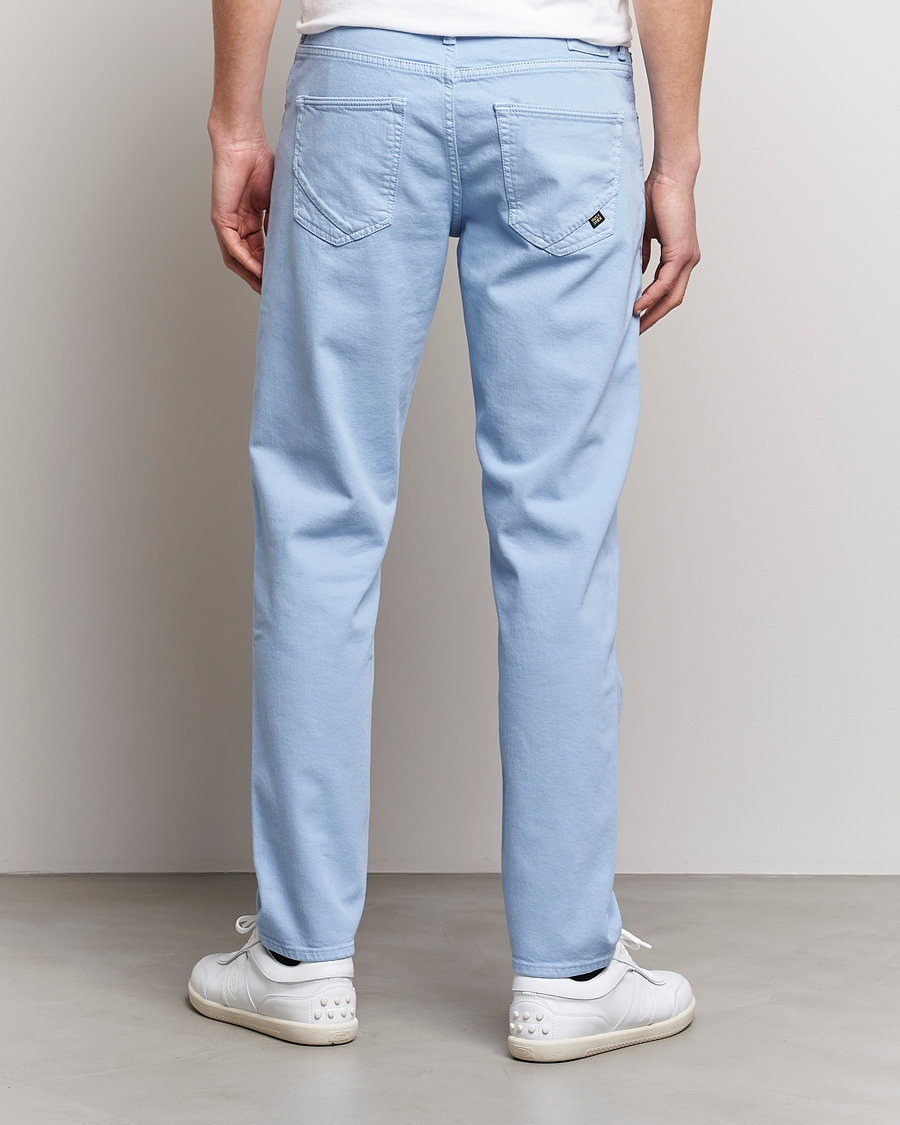 Hombres | Pantalones | Incotex | Cotton Stretch 5-Pocket Pants Light Blue