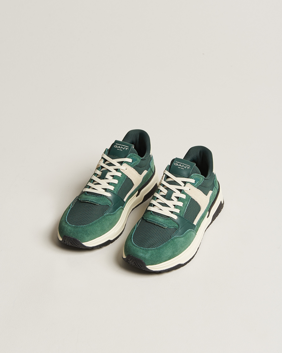 Hombres | GANT Jeuton Running Sneaker Tartan Green | GANT | Jeuton Running Sneaker Tartan Green