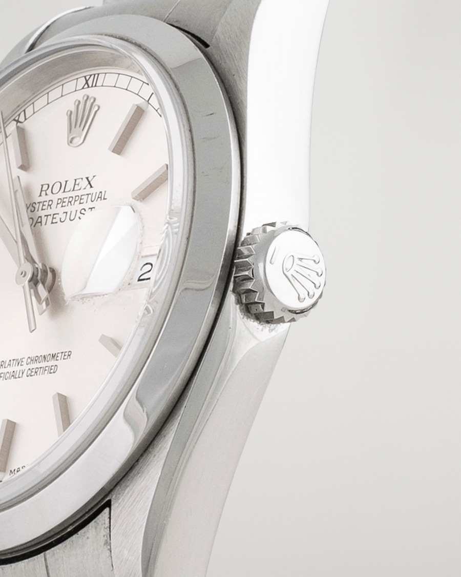 Hombres | Rolex Pre-Owned Datejust 16200 Oyster Perpetual Steel Silver | Rolex Pre-Owned | Datejust 16200 Oyster Perpetual Steel Silver