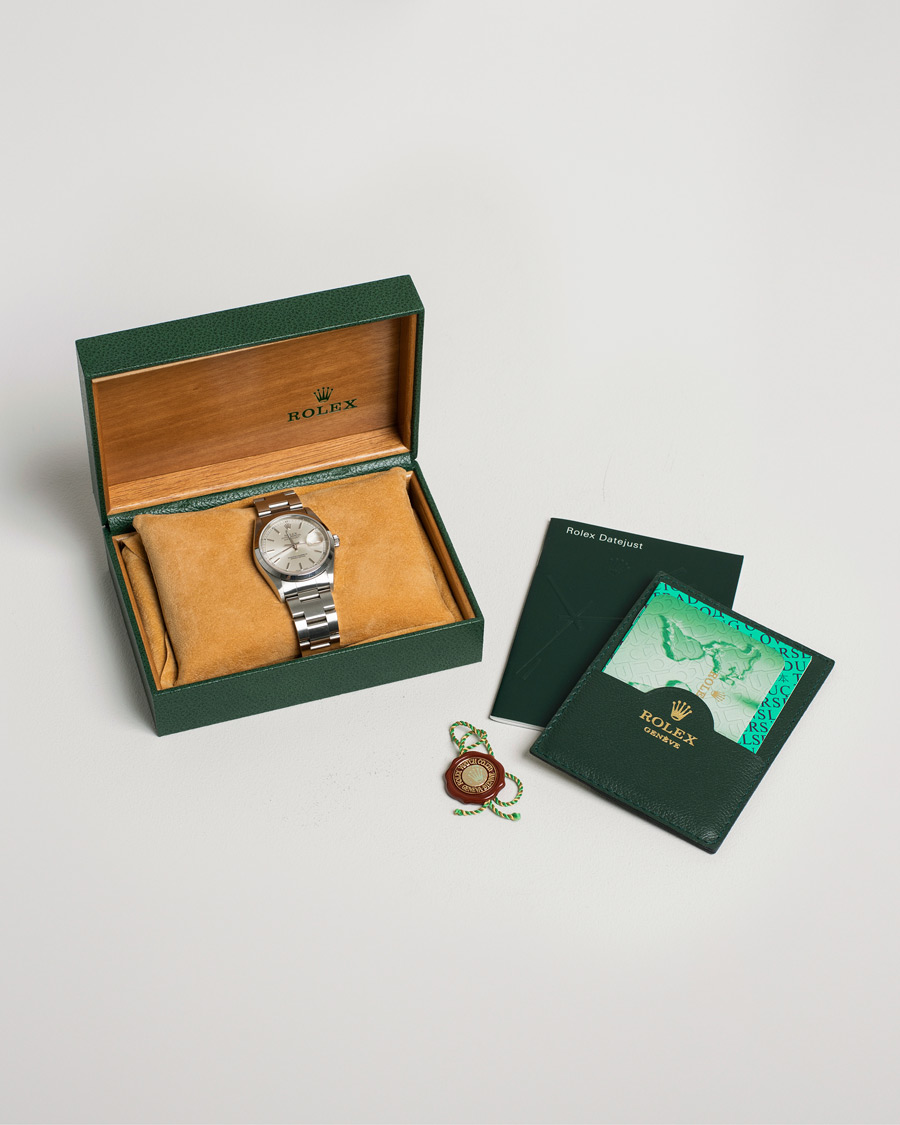 Hombres | Rolex Pre-Owned Datejust 16200 Oyster Perpetual Steel Silver | Rolex Pre-Owned | Datejust 16200 Oyster Perpetual Steel Silver