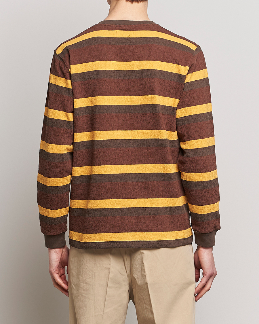 Hombres | Camisetas | BEAMS PLUS | Long Sleeve Striped Pocket Tee Brown