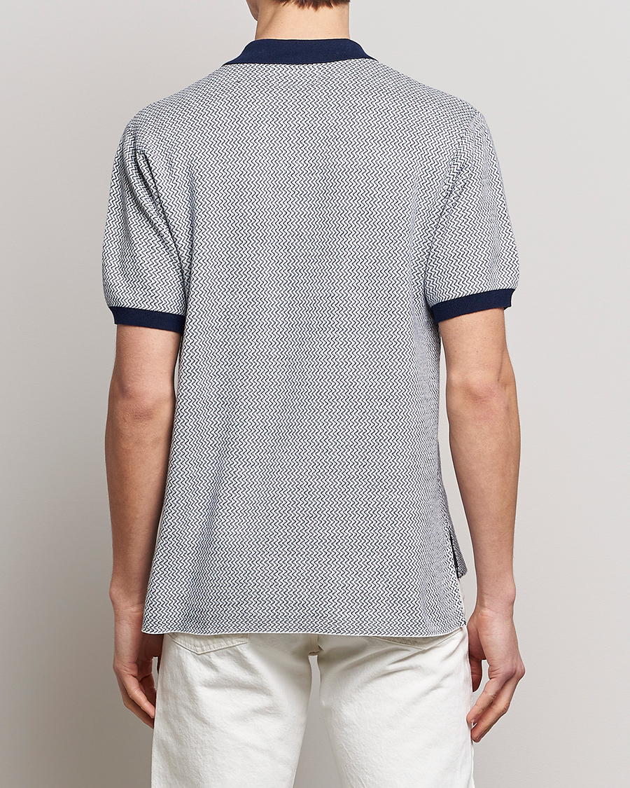 Hombres | Polos | BEAMS PLUS | Two-Tone Jacquard Polo Navy