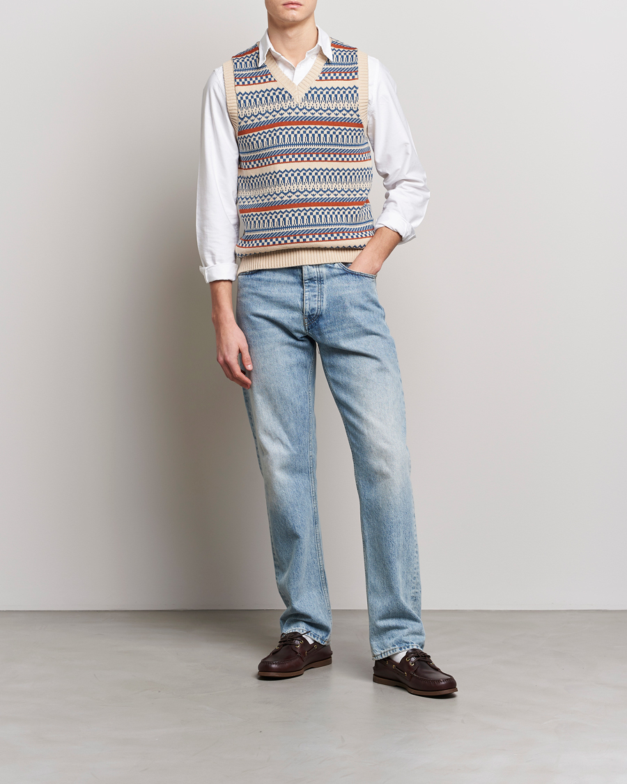 Hombres | Jerséis y prendas de punto | BEAMS PLUS | Knit Fairisle Vest Natural