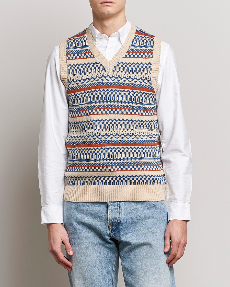 Hombres | Jerséis y prendas de punto | BEAMS PLUS | Knit Fairisle Vest Natural