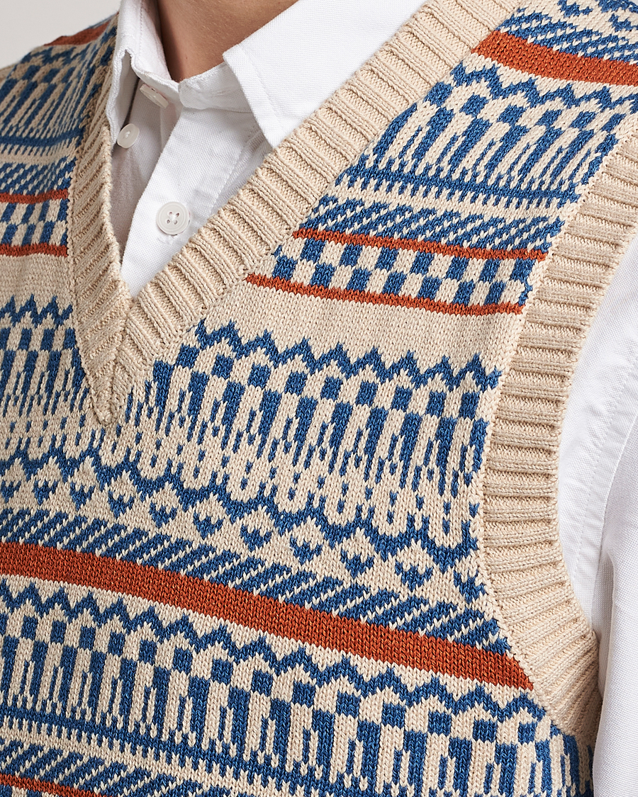 Hombres | Jerséis y prendas de punto | BEAMS PLUS | Knit Fairisle Vest Natural