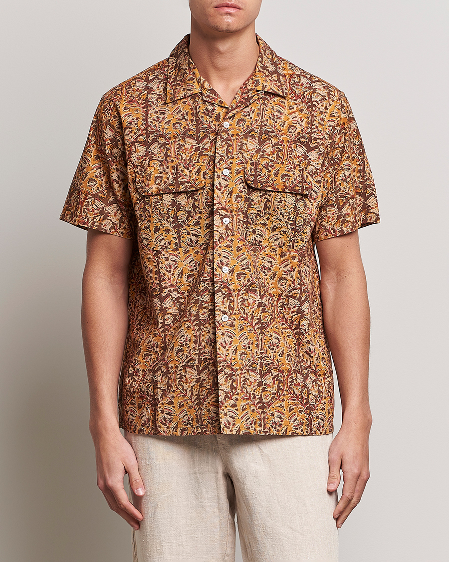 Hombres | Camisas | BEAMS PLUS | Block Print Camp Shirt Brown