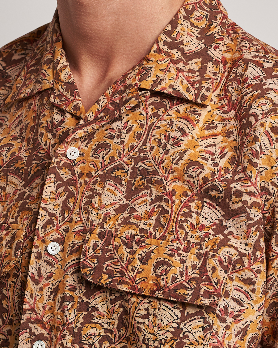 Hombres | Camisas | BEAMS PLUS | Block Print Camp Shirt Brown