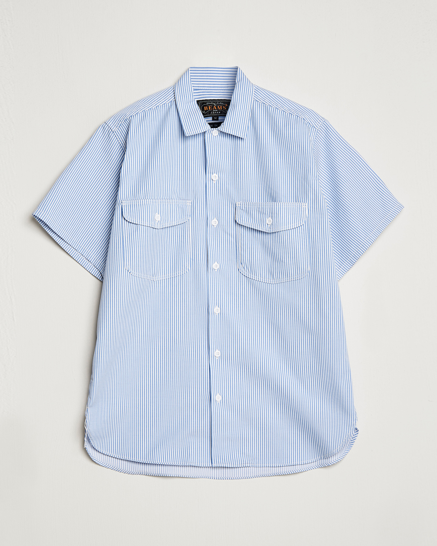 Hombres | Camisas | BEAMS PLUS | Short Sleeve Work Shirt Light Blue