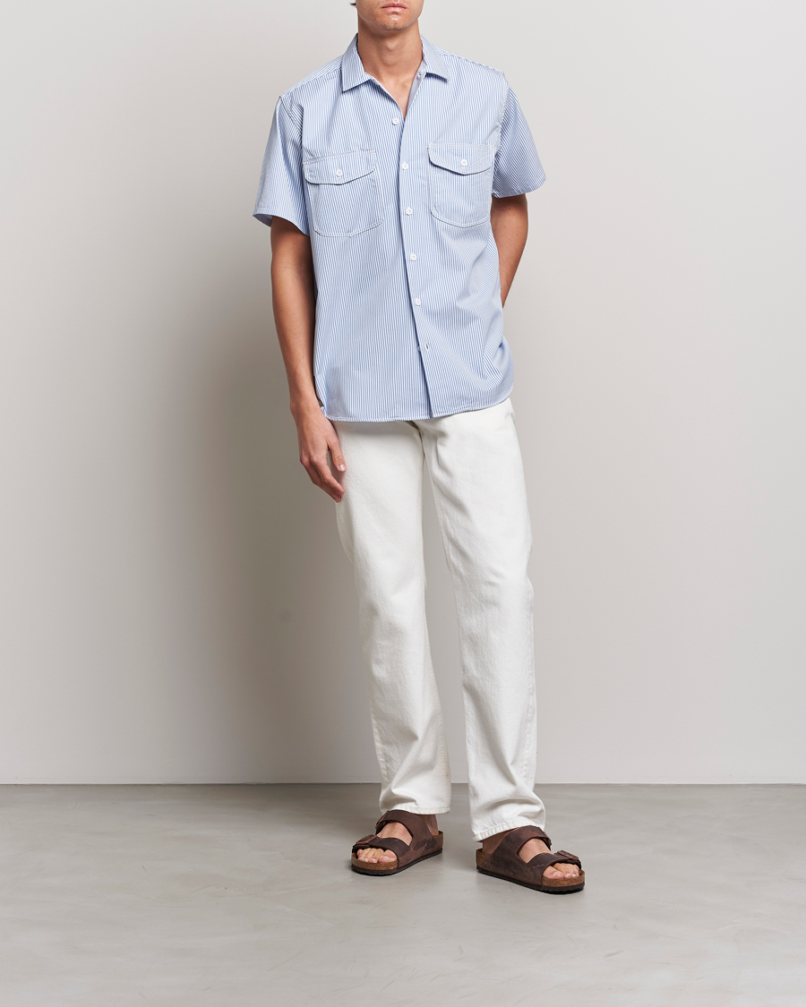 Hombres | Camisas | BEAMS PLUS | Short Sleeve Work Shirt Light Blue