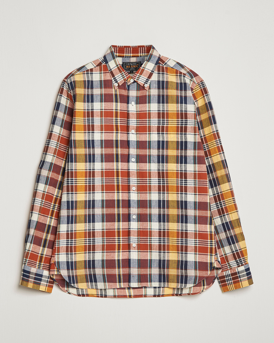 Hombres | Camisas | BEAMS PLUS | Indian Madras Button Down Shirt Brown Check
