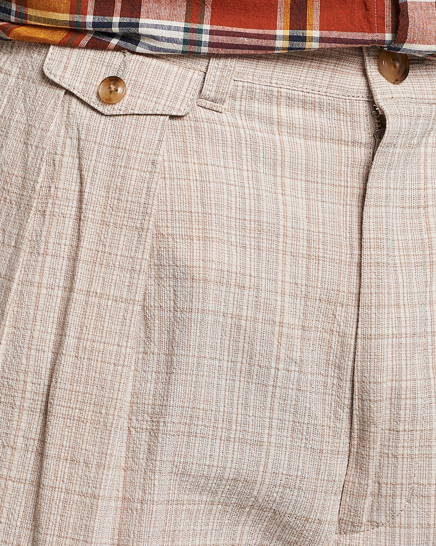 Hombres | Pantalones | BEAMS PLUS | Cotton/Linen Comfort Trousers Natural