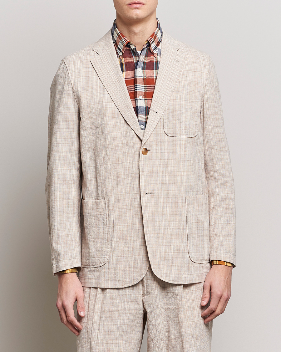 Hombres | Blazers | BEAMS PLUS | Cotton/Linen Comfort Jacket Natural