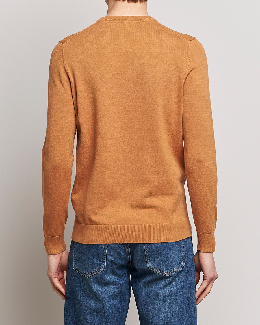 Hombres | Jerséis y prendas de punto | Lyle & Scott | Crew Neck Cotton Sweater Sand Burned