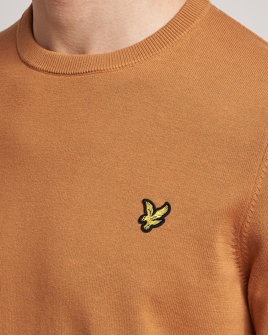 Hombres | Jerséis y prendas de punto | Lyle & Scott | Crew Neck Cotton Sweater Sand Burned