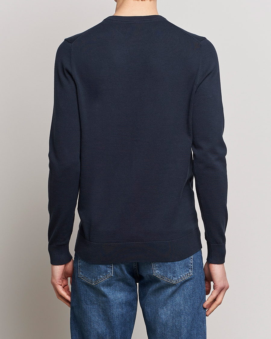 Hombres | Jerséis y prendas de punto | Lyle & Scott | Crew Neck Cotton Sweater Dark Navy