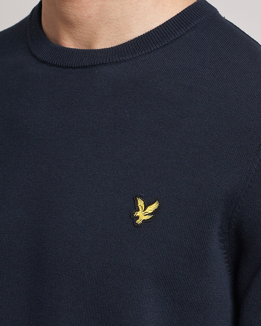 Hombres | Jerséis y prendas de punto | Lyle & Scott | Crew Neck Cotton Sweater Dark Navy