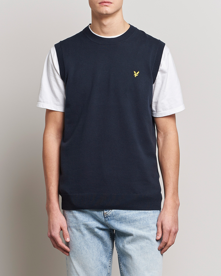 Hombres | Jerséis y prendas de punto | Lyle & Scott | Cotton Vest Dark Navy