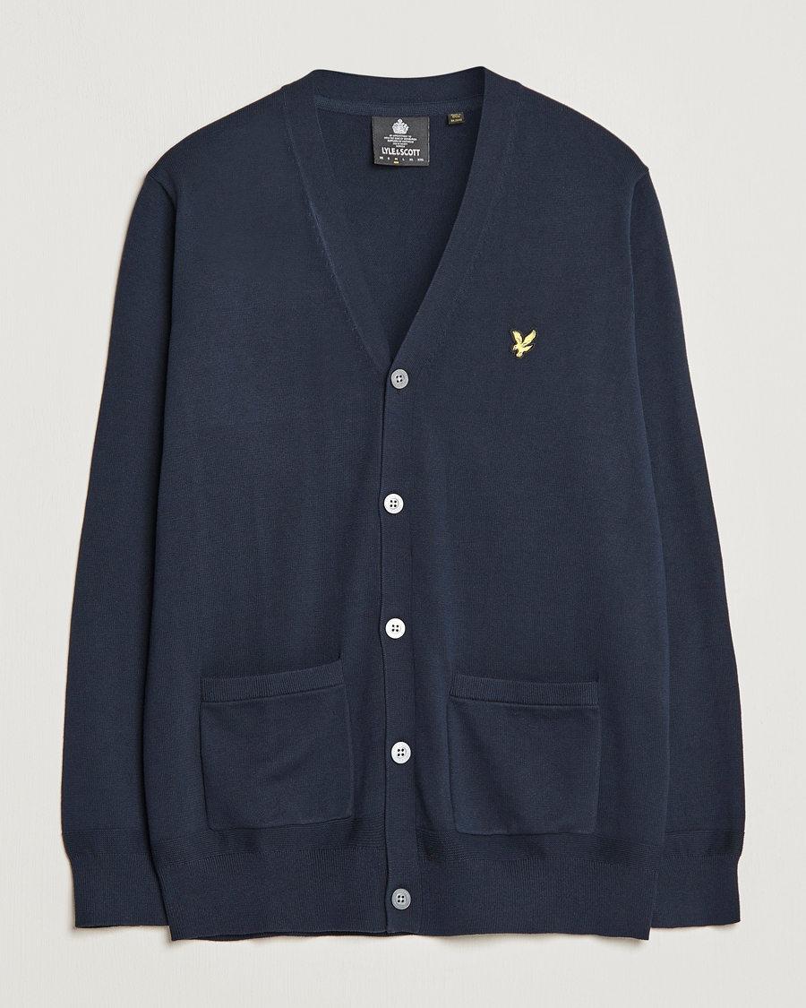 Hombres | Jerséis y prendas de punto | Lyle & Scott | Cotton Cardigan Dark Navy