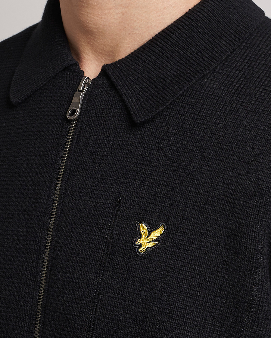 Hombres | Jerséis y prendas de punto | Lyle & Scott | Milano Full Zip Sweater Black